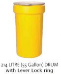 214 litre drum with lever lock ring