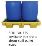 Spill Pallets - available in 2 and 4 drum spill pallet sizes